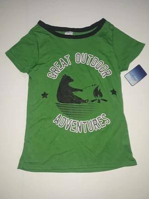 Imagine Sleepwear Pajama Shirt Bear Camping Outdoor Adventures Boy's Size Large - Image 1 of 3