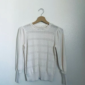 LOFT Pullover elfenbeinfarben strukturiert Rundhals Größe M - Bild 1 von 9