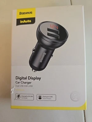 Cargador Coche Bases Digital Displau 4.8A 24W Foto 1 de 2
