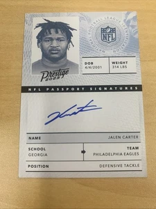 2023 Prestige Jalen Carter Passport Signature Eagles Pristige - Bild 1 von 6