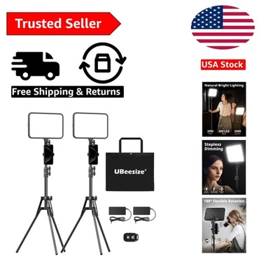 Pack de 2 luces de video LED profesionales con trípode ajustable para creadores Foto 1 de 4