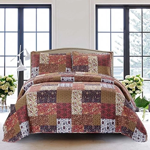SLPR Red Riches 3-Piece Quilt Set - King Size with 2 Shams King