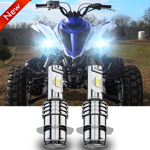 Headlights For Yamaha Raptor 700 700R 2006 2007-2018 White 6000K LED Bulb H6M 2X - Foto 1 di 19