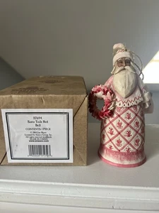 2004 Jim Shore “Santa Toile Red Bell”Figurine W/Wreath Ornament Hanging #117694 - Picture 1 of 13