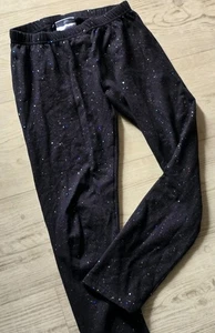 ☆ Festliche weiche Leggings schwarz mit Glitzer 158 164 ☆ - Bild 1 von 3