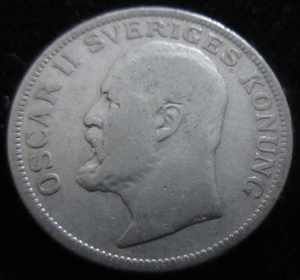 MDS SCHWEDEN SWEDEN 1 KRONE 1907 "OSCAR II.", SILBER #AD - Picture 1 of 2