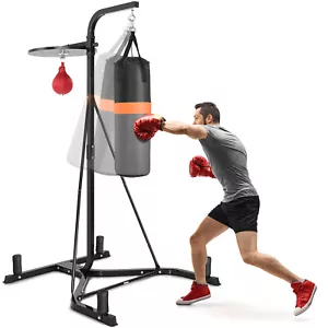 2 in 1 Heavy Duty Boxing Punching Stand Heavy Bag & Speed Bag Sandbag Rack Home - Picture 1 of 10