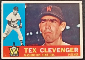 1960 Topps Tex Clevenger #392 Baseball Card (Washington Senators) Good - Picture 1 of 3