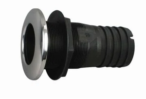 Attwood 68557 Stainless Cap Composite Thru-Hull 1.125 Straight Connector Fitting - Picture 1 of 1