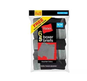 Hanes Boy's 6-Pack Boxer Briefs - Assorted Colors Medium M/M 10-12 - Picture 1 of 1