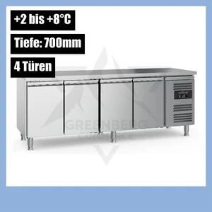NEU Kühltisch Kühltheke Arbeitstisch Edelstahl 700mm 4 Türen Gastronomie - Bild 1 von 2