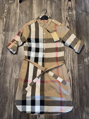 Burberry Women’s Size 4 Dress Nova Check Taupe Brown New With Tags - Image 1 of 4