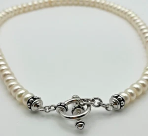 HONORA Pearls 925 Sterling silver necklace toggle 17" L - Picture 1 of 3