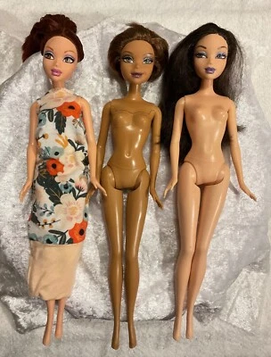 Lot Of 3 Mattel My Scene Dolls Used one is the swapping head my scene doll - Image 1 of 4