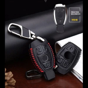 Car key Leather Case Cover Bag Car Key Ring Chain Fit for Mercedes B C Class - Picture 1 of 11
