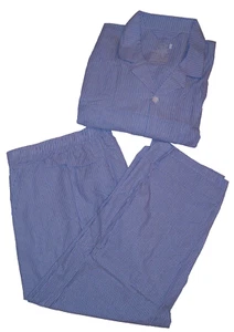 NEW 2 Pairs Mens Fruit Of The Loom Pajama Pants Set S-Sleeve SMALL Blue Striped - Picture 1 of 7
