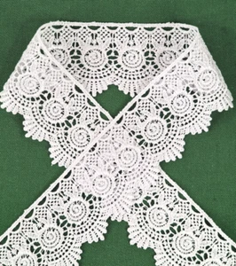 Spitzenborte, Guipure, Pat. 4G2590, Breite 59 mm, 1 Meter lang, Farbe weiß - Bild 1 von 4