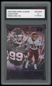 Tarjeta de novato Chase Young 2020 Panini Chronicles Illusions primer grado 10 RC NFL - Imagen 1 de 1