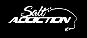 Salt Addiction Logo window decal sticker trolling fishing rod reel offshore - Picture 1 of 2