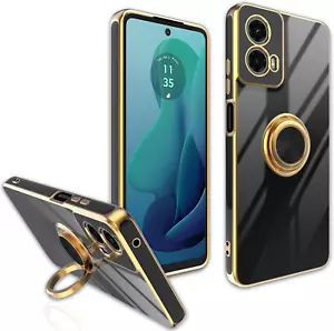 for Moto G-5G(2024) Case, Multi-Function Finger Ring Stand, Upgrade Black - Picture 1 of 8
