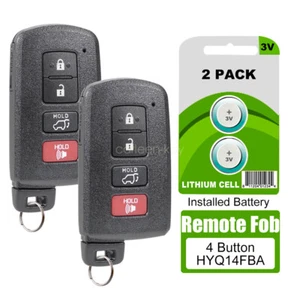 2 Smart Key Fob 4Button For 2014 2015 2016 2017 2018 2019 2020 Toyota Highlander - Picture 1 of 8