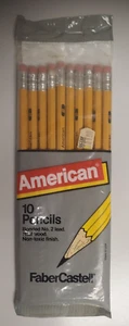 American FaberCastell no 2 Bleistifte Made In U.S.A 10 Echtholz Neu in Verpackung Vintage - Bild 1 von 5