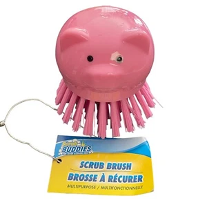 Scrub Buddies Brush Pink Pig Kitchen Cleaning Dish Potato Vegetable Fruit - Picture 1 of 3