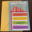 FUN Birthday HALLMARK Greeting Card w/ envelope. Birthday cake in rainbow colors