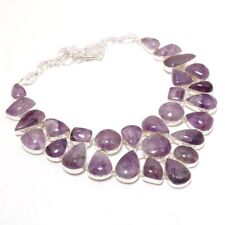 African Amethyst Gemstone Handmade Valentine Gift Necklace Jewelry 18" SR 4798
