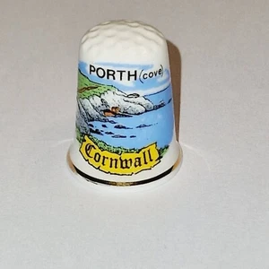 Collectors Thimble - "Porth Cove - Cornwall" - Bone China - #243 - Picture 1 of 6