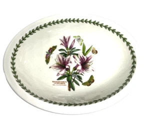 *Portmeirion Botanic Garden Fire on Ice Deep Oval Bowl "Lily Flowered Azalea" 9" - Picture 1 of 8
