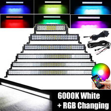 14/22/32/42/50/52" INCH 5D RGB Led Light Bar Offroad Bluetooth Control + Wiring