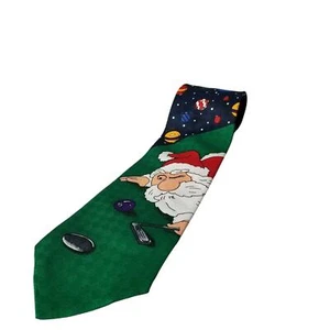 Men's Specialties Classic Holiday Green and Red Necktie Tie Polyester Golf - Picture 1 of 7