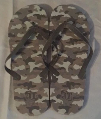 Sandalias chanclas sin marca para hombre talla L 12-13 gris camuflaje correa negra nuevas con etiquetas Foto 1 de 3