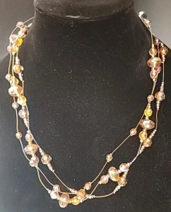 3 Strang Braun Irisierende Glasperlen 20 Zoll - Bild 1 von 4