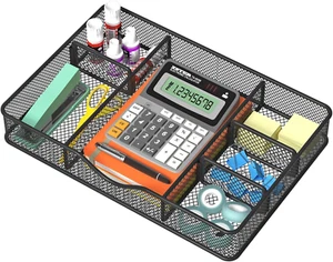 Drawer Organizer Tray 6 Compartments 14.5" x 8.8" for Desk Kitchen Vanity - Picture 1 of 6