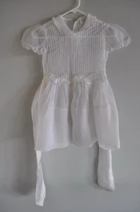 Vintage Dress Girls Size 6X White Organdy Sheer needs repairs Elena Diran - Picture 1 of 10