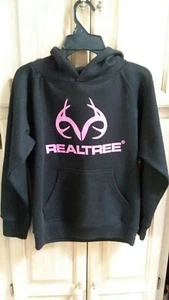 NEW REALTREE Black Hoodie Girl's Size Medium Youth Hooded Sweatshirt - Picture 1 of 4