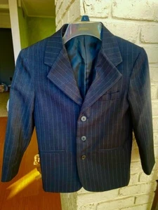boy's sportcoat dress coat navy blue pinstripe 10 Regular - Picture 1 of 5