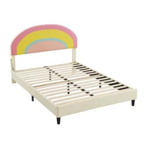 Lively Color Stable Structure Full Size Upholstered Platform Bed with LED Light - Picture 1 of 19