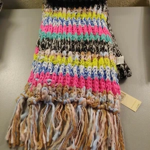 Collection 18 Scarf Crochet Knit Fringe NWT - Picture 1 of 5