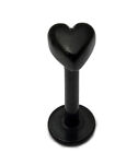Black Steel  Heart  Labret for helix, tragus, conch and more piercings
