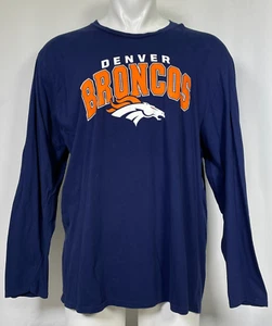 Denver Broncos NFL Pro Line Fanatics T-Shirt Blu Manica Lunga Uomo 2XL - Foto 1 di 10