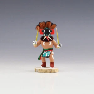 NATIVE AMERICAN BLACK OGRE KACHINA BY ADRIAN LEON - Picture 1 of 8