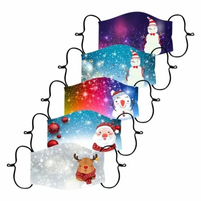 Christmas Theme Childrens reusable face mask (Package of 5 Masks) - Image 1 of 4