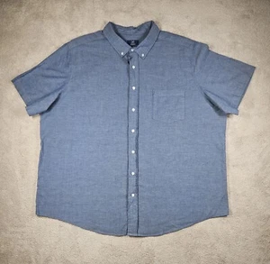 George Mens Size 3xl (54-56) Button Up Dress Shirt Blue New Without Tags - Picture 1 of 9