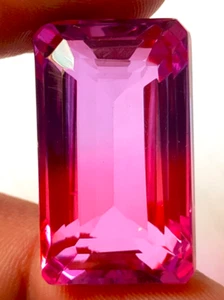AAA+ Large Bi-Color Tourmaline 59.45 Ct. Emerald Cut Loose Gemstone Gift 4 Women - Picture 1 of 6