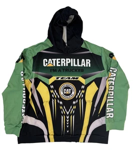Cat Caterpillar Men's Pullover Hoody Kanga Pockets Jumper Polyester Size L - Picture 1 of 6