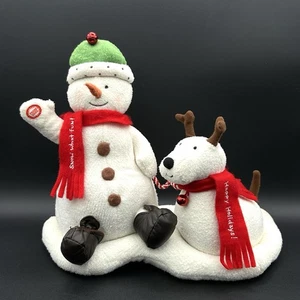 Hallmark Jingle Pals 2004 Snowman & Reindeer Dog Singing Plush Animated Video - Picture 1 of 18