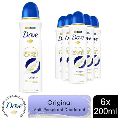6x Dove Advanced Care Anti-Perspirant Deodorant Spray Original, 200ml - Image 1 of 4
